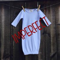 IMPERFECT Blank Unisex Long Sleeve Infant Gown with Hidden Zipper